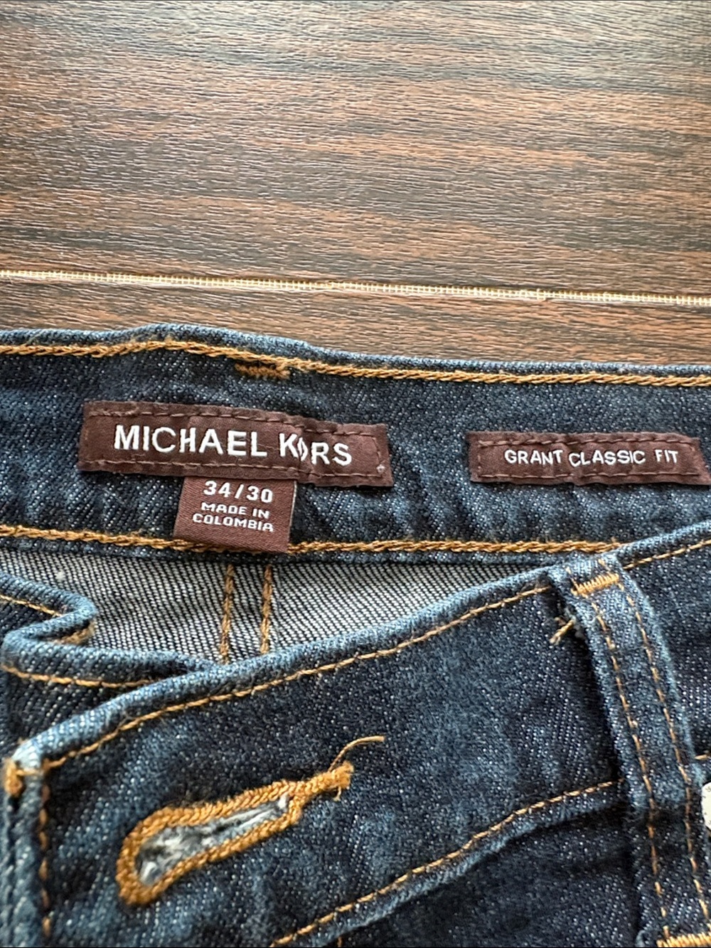 Michael Kors Men's Grant Classic Fit Dark Blue Jeans